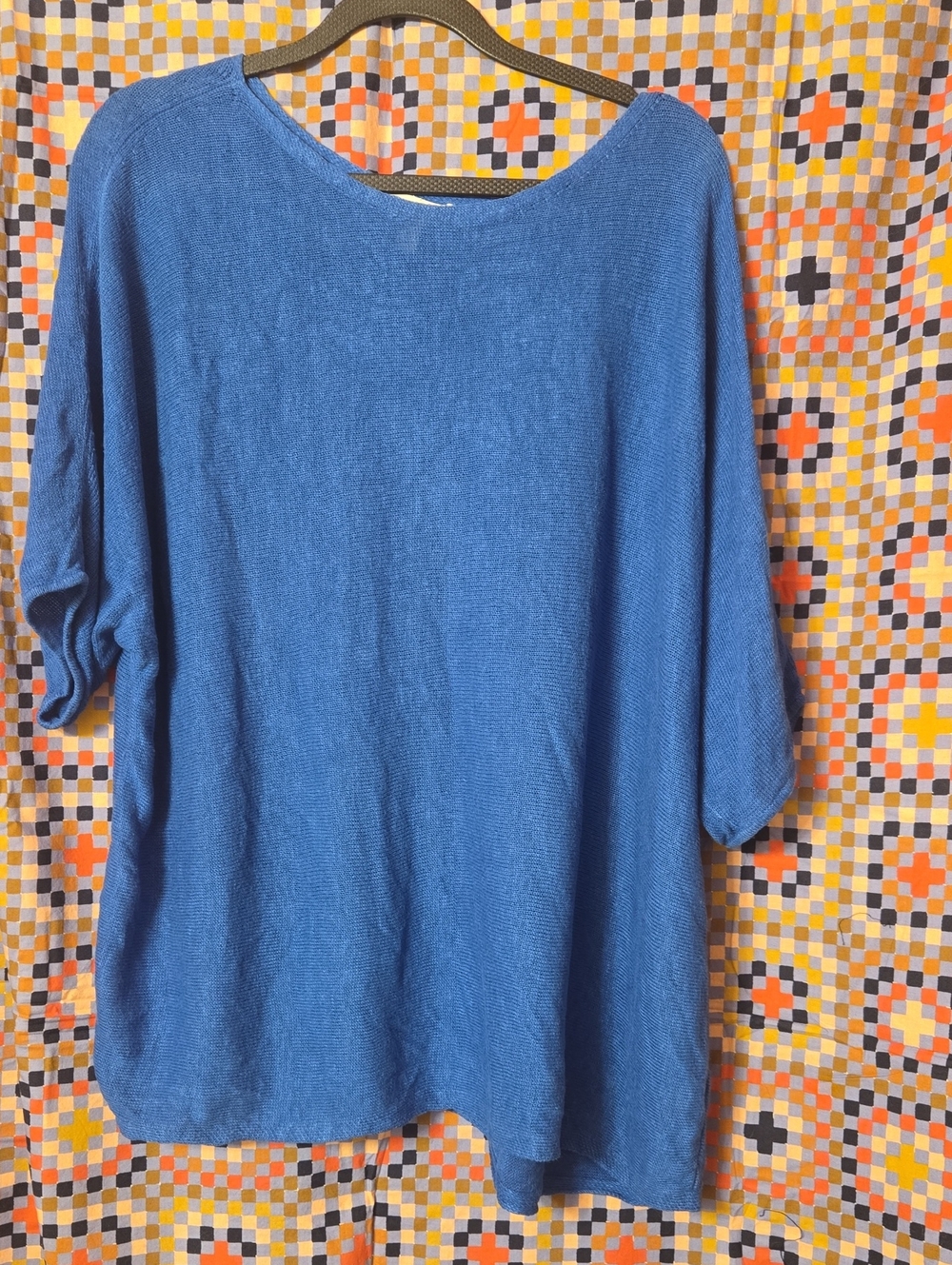 Eileen Fisher Linen Sweater XL Cobalt Blue